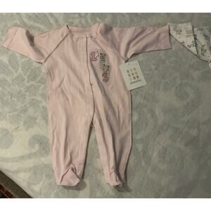 NWT Absorba 0-3M 2-Piece Footed Pajama Set